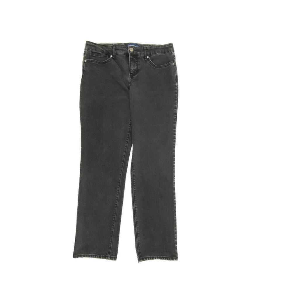 Bandolino Mandie Straight Leg Women's size 8P‎ Black Denim jeans